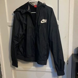 Nike swoosh jacket black size medium